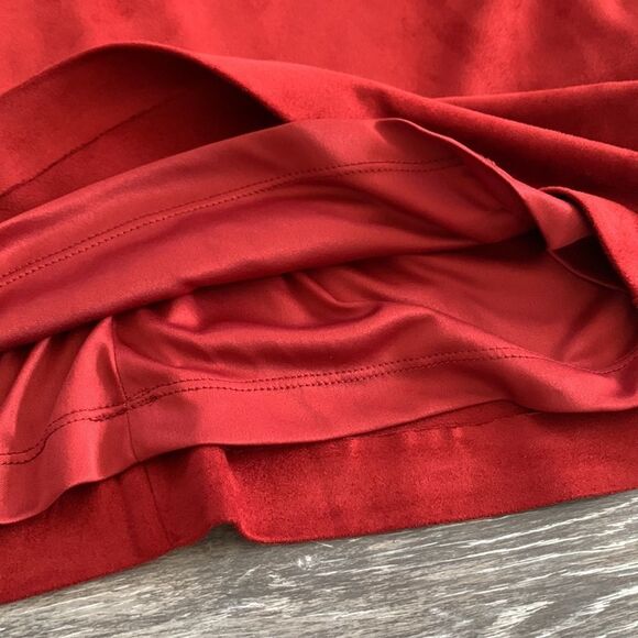 Trafaluc by Zara red faux suede short sleeve mini dress sz small - Picture 16 of 16